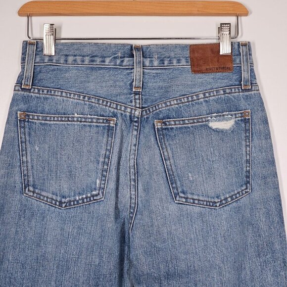 Madewell Rivet & Thread Distressed Straight-Leg Jeans Retro Distressed Size 24 - Picture 7 of 16